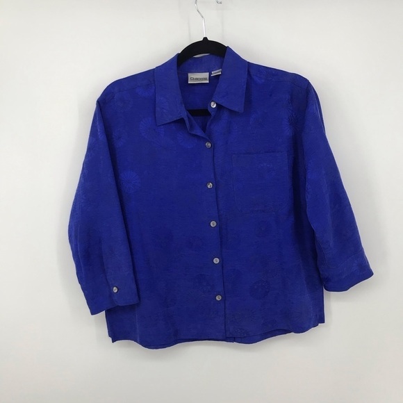 Chico’s Button Up Blouse Jacket Silk Linen Blend - Picture 3 of 7